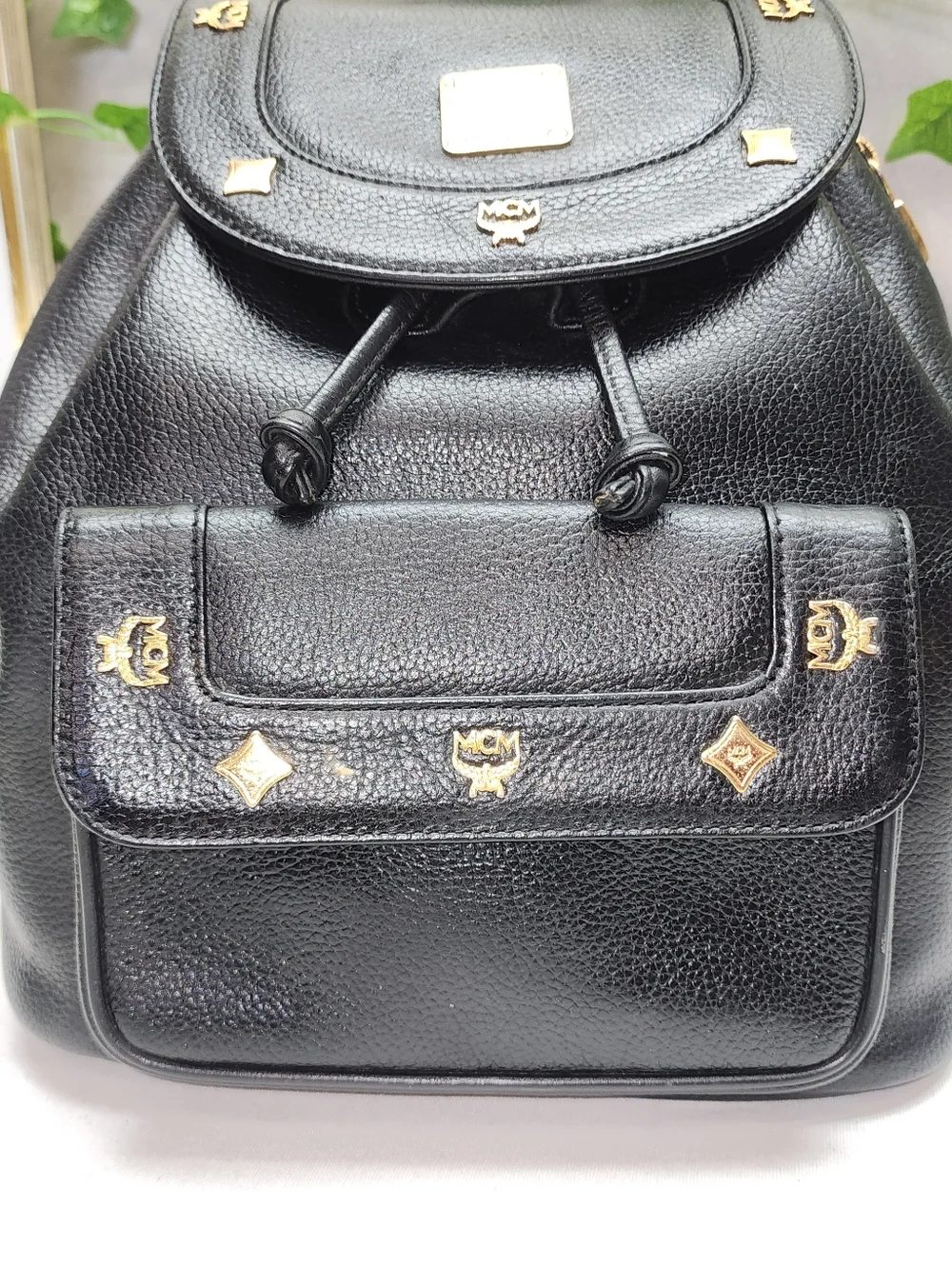 Authentic MCM Stark Pebbled Leather Backpack Excellent Condition